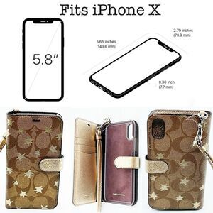 BRAND NEW WITHOUT TAG AUTHENTIC COACH STARRY IPHONE X PHONE HOLDER WRISTLET TV2